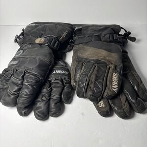 Swany Flexor Ski Snowboard Gloves Men's Black Leather Insulated Winter Large